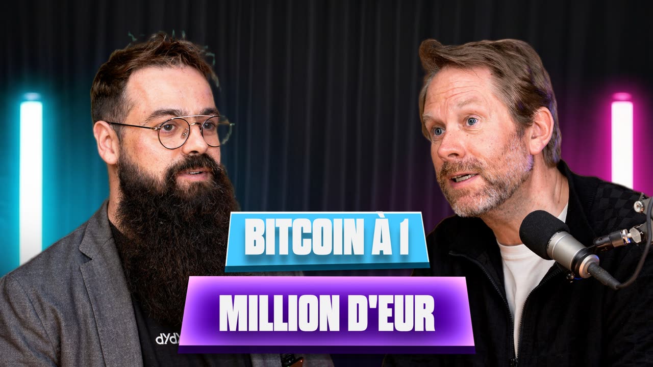 Miniature podcast finance : pills bleu et violet « Bitcoin à 1 million »